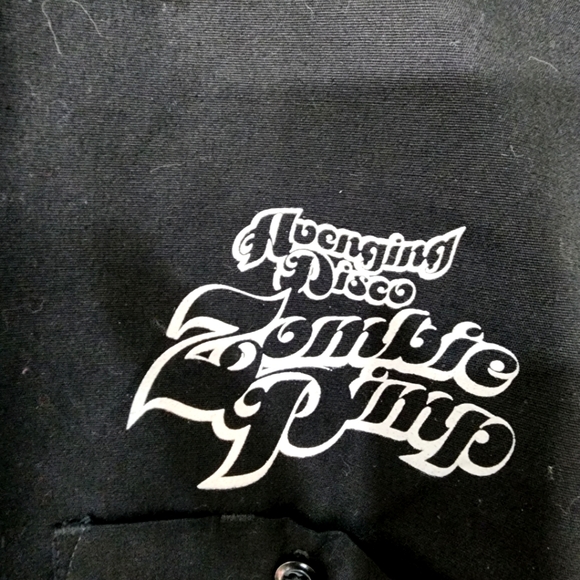 Dickies Curse Of The Avenging Disco Zombie Pimp Black Button Down Shirt - Picture 2 of 9